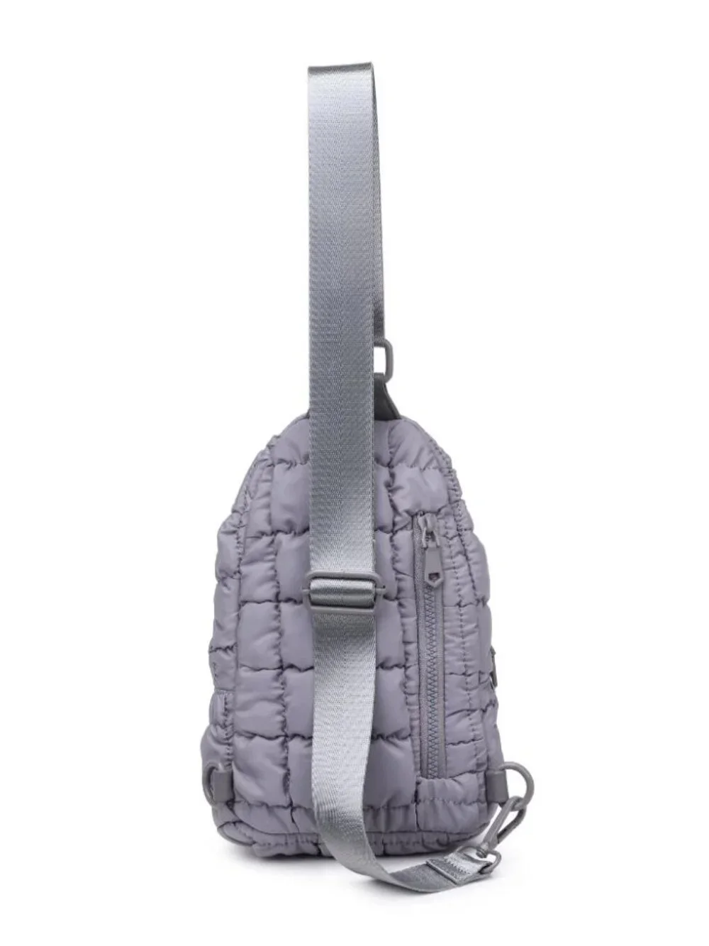 Gray Sol and Selene Rejuvenate Quilted Puffer Nylon Sling Backpack Bag